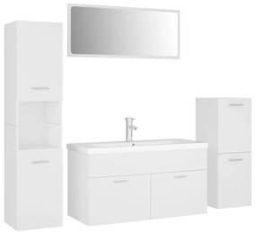 Set mobili da bagno bianco in legno multistrato