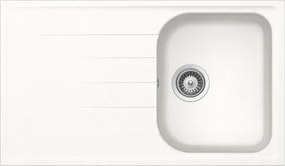 Lavello sopratop 1 vasca in quarzo bianco SCHOCK LITD100A01N L 86 x L 50 cm, reversibile