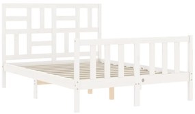 Giroletto con testiera bianco 4ft small double legno massello