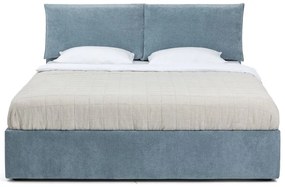 Letto matrimoniale imbottito blu con contenitore e rete inclusi 180x200 cm Thessa Pillow – Bonami Selection