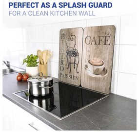 Set di 2 coperchi in vetro per fornello Bistrot, 52 x 30 cm Café - Wenko