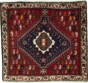 Shiraz Tappeto persiano 60 x 60 Rosso (Iran) Annodato A Mano