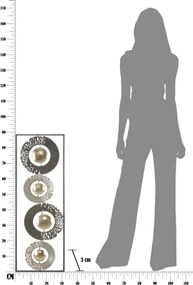 Pannello Decorativo Astratto Ring 31x3x89,5 Cm In Ferro Multicolore