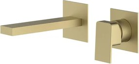 Rubinetto per lavabo a parete Axum Nichel ottone opaco OTTONE MELODA con piletta