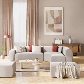 BonBon divano angolare componibile e modulare - tessuto smacchiabile T23 panna