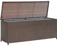 Baule da Giardino Marrone 120x50x60 cm in Polyrattan