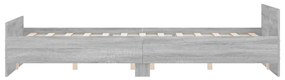 Giroletto con testiera e pediera grigio sonoma 140x200 cm