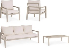 Set di mobili da giardino beige in alluminio per 5 persone Elna – Bizzotto