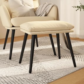 Poggiapiedi Crema 45x29,5x35 Cm İn Tessuto /
