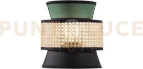 Applique a parete gazebo verde nero rattan naturale 1 luce attacco ...