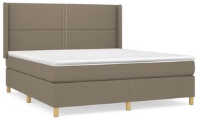Giroletto a molle con materasso tortora 160x200 cm in tessuto