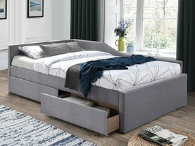 Letto Eliot in velluto grigio - Tap.142 120x200 cm