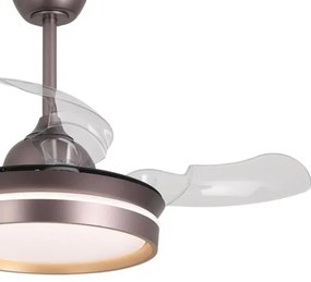 VENTILATORE 4 PALE PIEGHEVOLI LED 24W TYRION INDACO