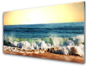 Quadro in vetro acrilico Paesaggio della spiaggia dell'oceano 100x50 cm
