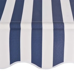 Tenda da Sole Retrattile Manuale 300 cm a Strisce Blu e Bianche