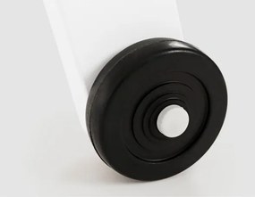 Lettino Prendisole Alto In Alluminio Con Ruote Hilde Bianco Cloud LD30