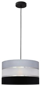 Lampadario a sospensione con filo HELEN 1xE27/15W/230V diametro 35 cm nero/grigio/argento