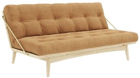 Divano letto in velluto a coste senape 190 cm Folk - Karup Design