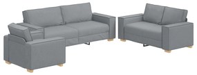 Set di divano 3 pezzi con cuscini grigio chiaro