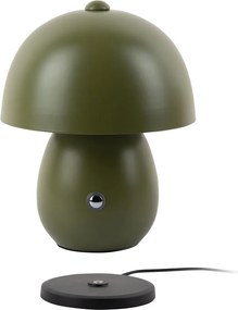 Lampada da tavolo LED verde scuro con paralume in metallo (altezza totale 18 cm) Mono LED – Leitmotiv