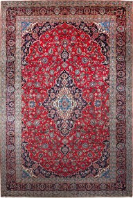 Kashan Tappeto 260 x 390 Rosso (Iran) Annodato A Mano