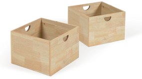Kave Home - Set Nunila di 2 cassetti per mobile contenitore in legno massello di pino FSC MIX Credit