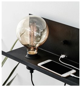 Lampada da parete nera con stazione di ricarica USB Multi - Markslöjd