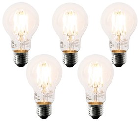 Set di 5 Lampada LED E27 A60 trasparente 6W 630 lm 2200K