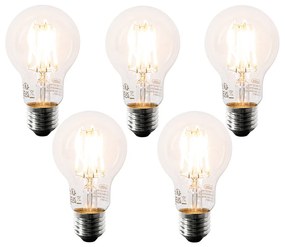 Set di 5 Lampadine LED E27 A60 trasparenti 6W 630 lm 2200K