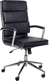 Poltrona Da Ufficio Ergonomica "cleveland" / Echtleder / Schwarz