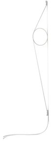 Flos Wirering Lampada da parete H.208 cm a luce indiretta con dimmer e Cavo bianco/Anello bianco