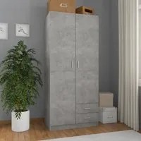 Armadio Grigio Cemento 80x52x180 cm in Legno Multistrato 800643