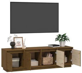 Mobile porta tv miele 156x37x45 cm in legno massello di pino