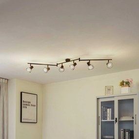 Lindby plafoniera Piena, nera, a 6 luci, metallo, 150 cm