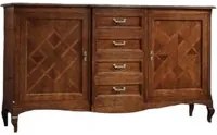 Credenza classica 2 porte 4 cassetti legno bassano 200x52x113