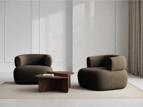 Poltrona marrone in tessuto bouclé Jenny - Micadoni Home