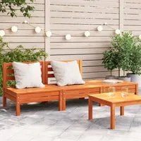 Divano da Giardino a 3 Posti Marrone Cera Legno Massello Pino 838037