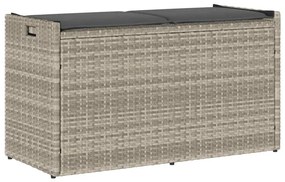 Cassapanca Esterno Con Cuscino Grigio Chiaro 100 Cm Polyrattan /