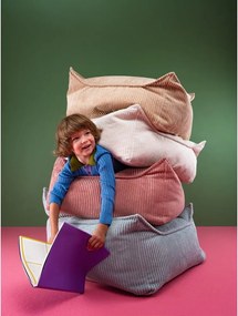 Pouf a sacco per bambini blu con rivestimento in velluto a coste Square – Wigiwama