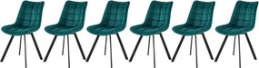 Set di 6 sedie K332 velluto turchese