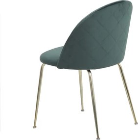 Sedia poltroncina in velluto Verde con gambe in metallo Oro - PARIS 2 sedie