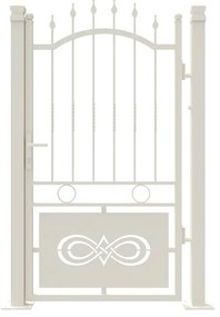 Cancello con serratura manuale Lavaredo in ferro, apertura a destra, L 104.5, H 180-195 cm, di colore bianco