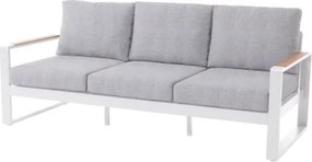 Salotto Da Esterno 5 Posti In Alluminio Con Tavolino E Cuscini Boston Bianco