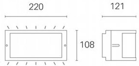 Applique Da Esterno Moderna Petit Alluminio E Termoplastica Caffè Led 10W 4000K