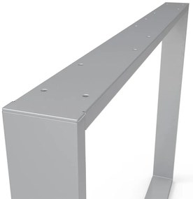 Gamba per mobili rettangolare STEELMI Tube in acciaio argentato satinato L 98 x P 8 x H 71 cm