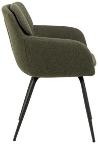 Sedia da pranzo color kaki in imbottito con braccioli Dora – Actona