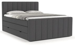 Letto boxspring grigio con contenitore 140x200 cm Ruby - Maison de Rêve
