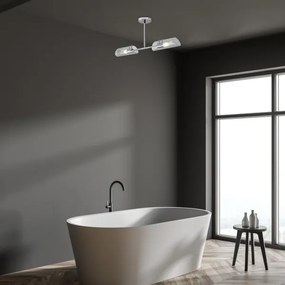 Rabalux 75030 - Lampadario da bagno a sospensione con supporto rigido TEODORO 2xE14/12W/230V IP44 cromo