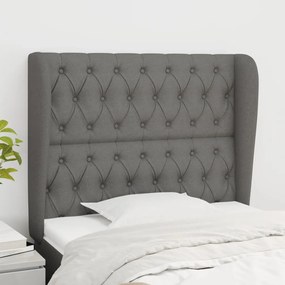 Testiera Ad Orecchio Grigio Scuro 93x23x118/128 Cm İn Tessuto /