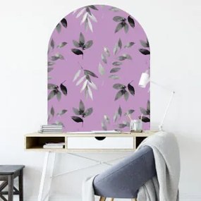Adesivo murale sopra il tavolo – Arco con fiori in bianco e nero | Inspio